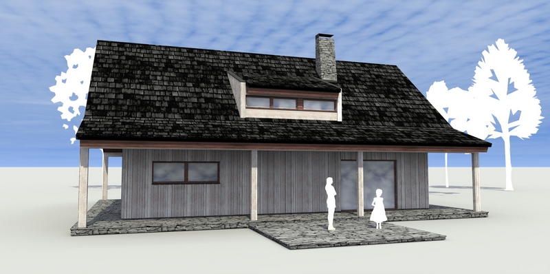 render dřevostavby 2