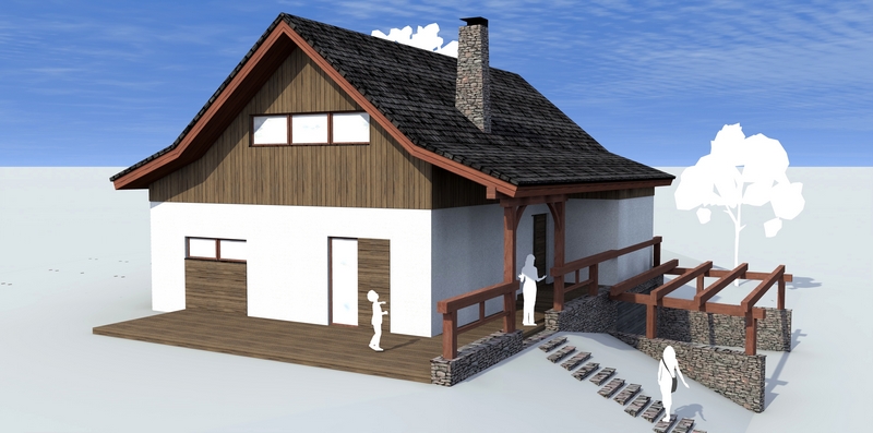 render dřevostavby 2