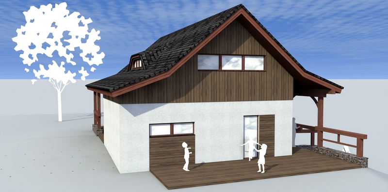 render dřevostavby 3