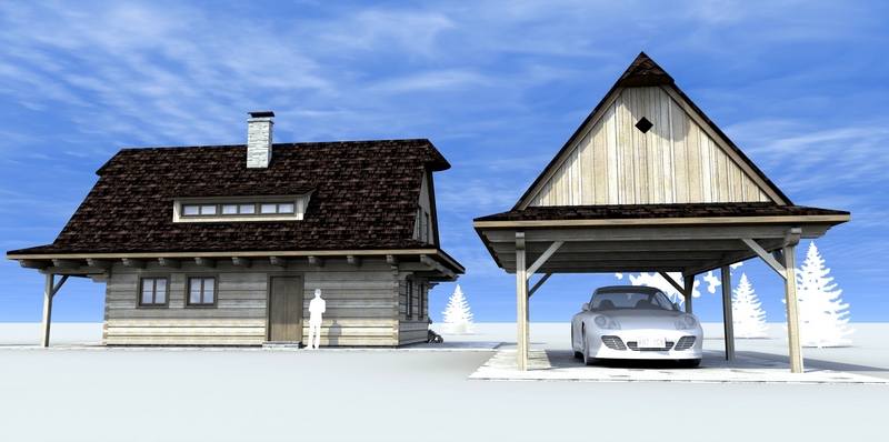 render dřevostavby 2