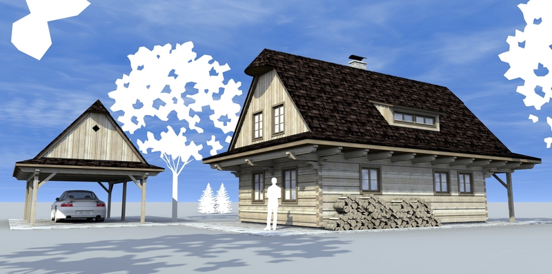 render dřevostavby 4